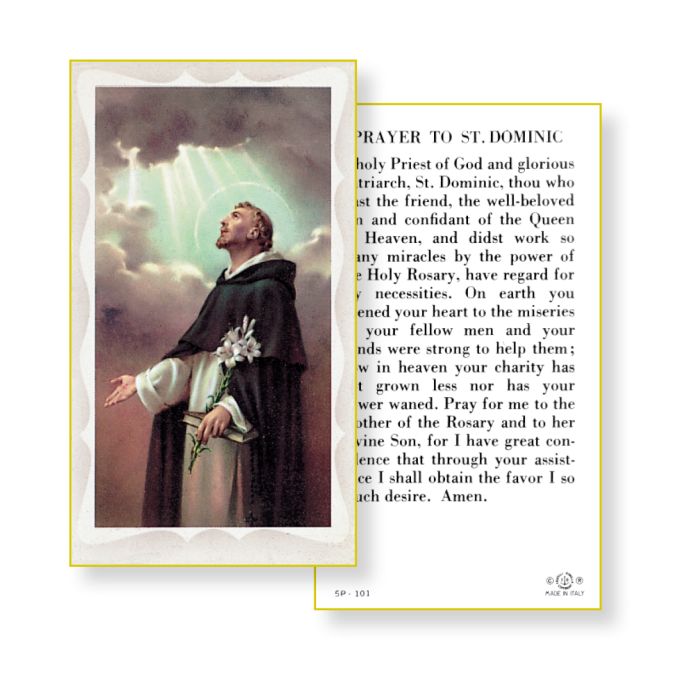 St. Dominic Holy Card