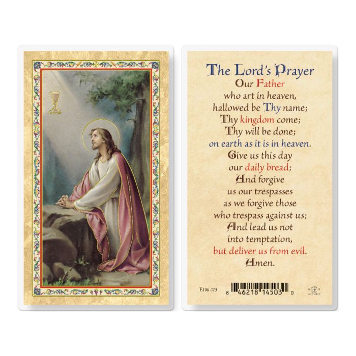 The Lord's Prayer/ Our Father Prayer Holy Card