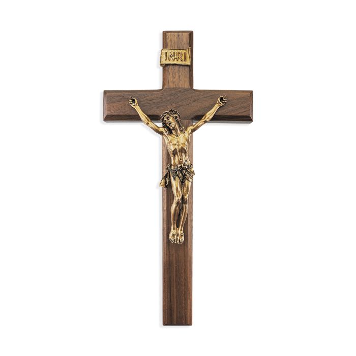 12" Wood Crucifix with Antique Bronze Finish Corpus