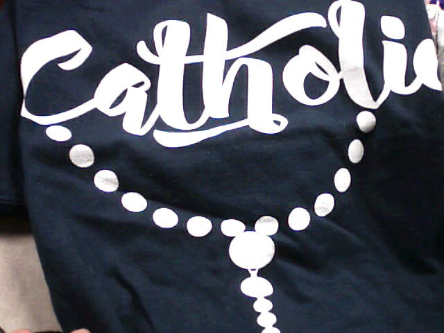 "Catholic" Rosary T-Shirt -XL