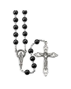 Black Acrylic Bead Rosary