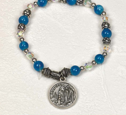 Our Lady of Lourdes - Italian Charm Bracelet