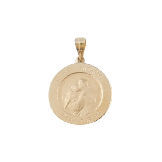 St. Anthony, 14 Kt Gold Round Medal