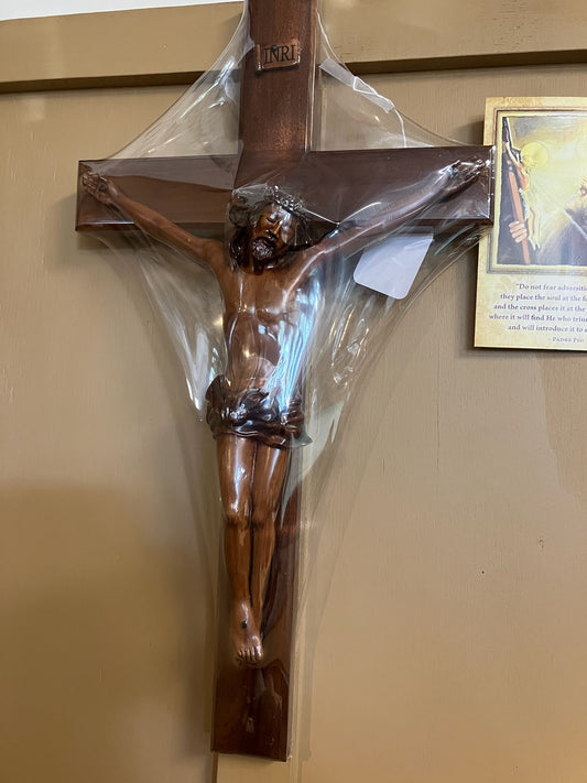 24" Mahogany Crucifix