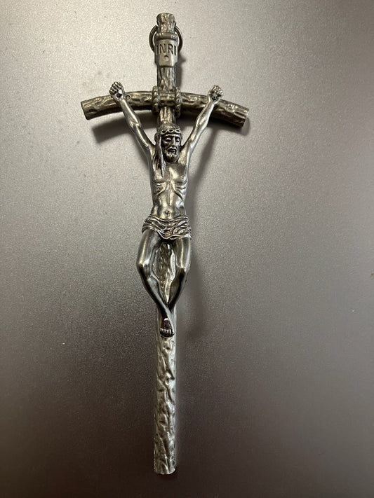 5 1/2" Silver Papal Crucifix