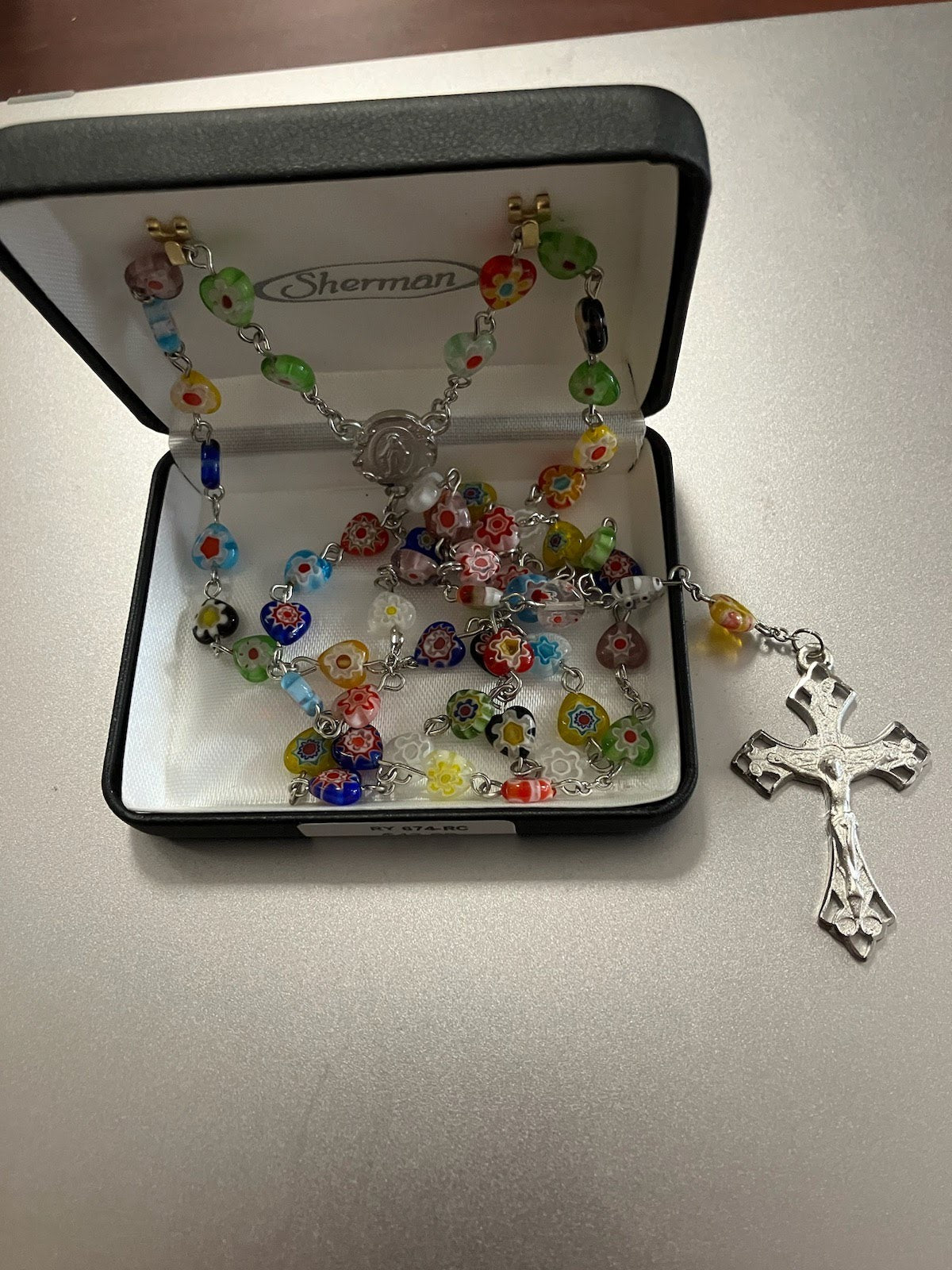 Murano Glass Heart Rosary