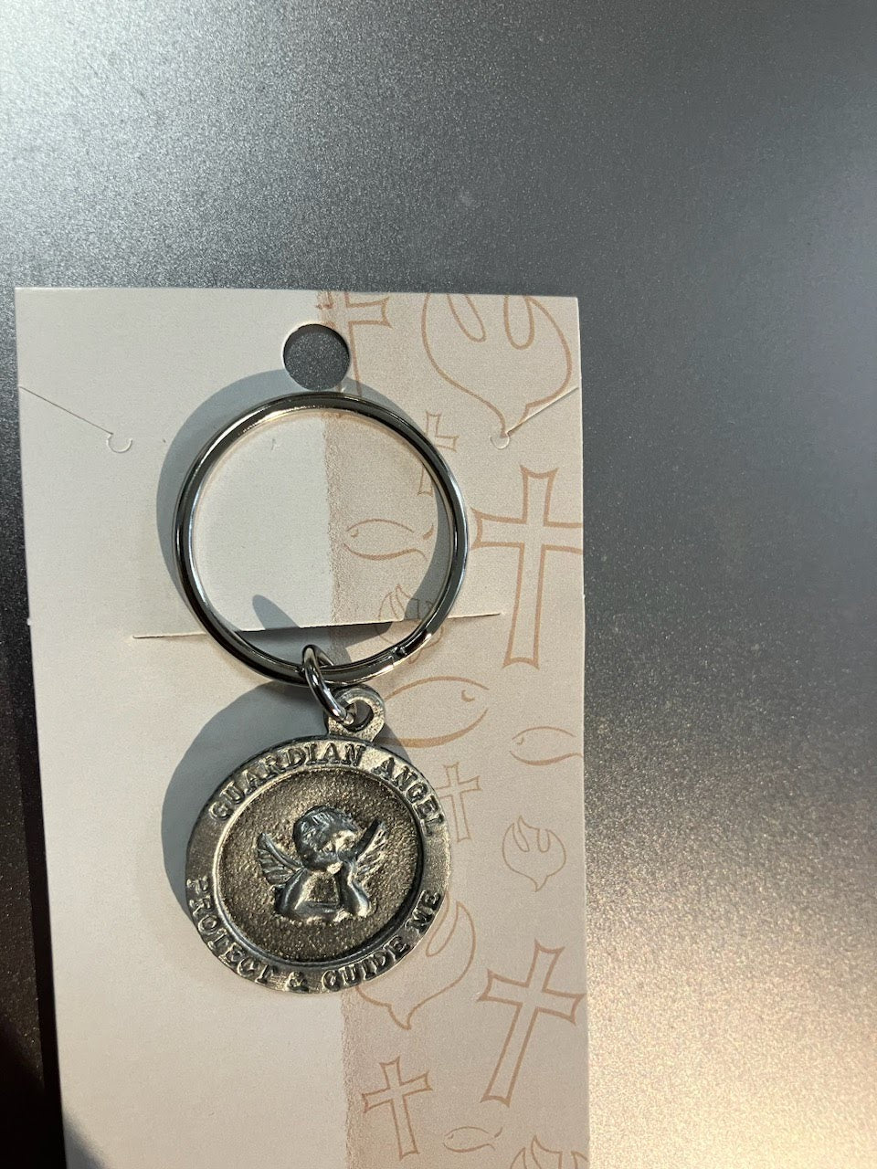 Pewter Guardian Angel Keyring