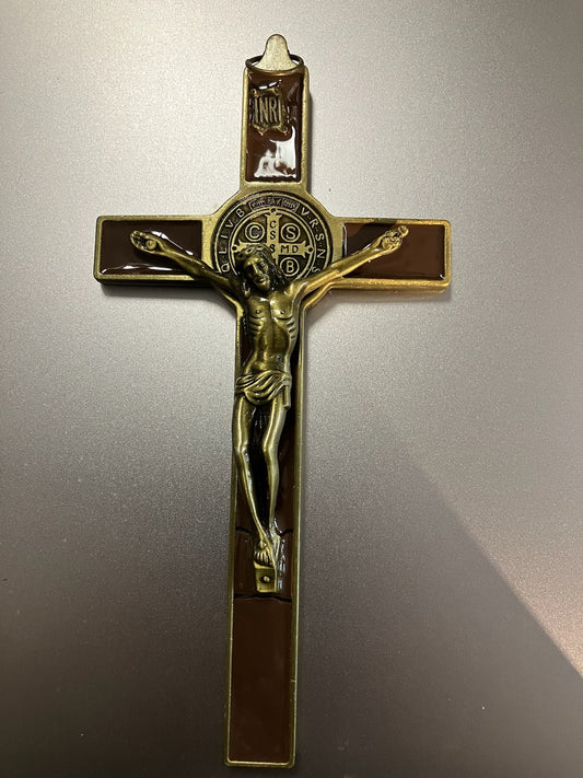 8 inch St. Benedict crucifix with enamel inlay