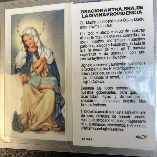 Oracion A Ntra. Sra. De La Divina Providencia Estampita - Wallet Sized Holy Card