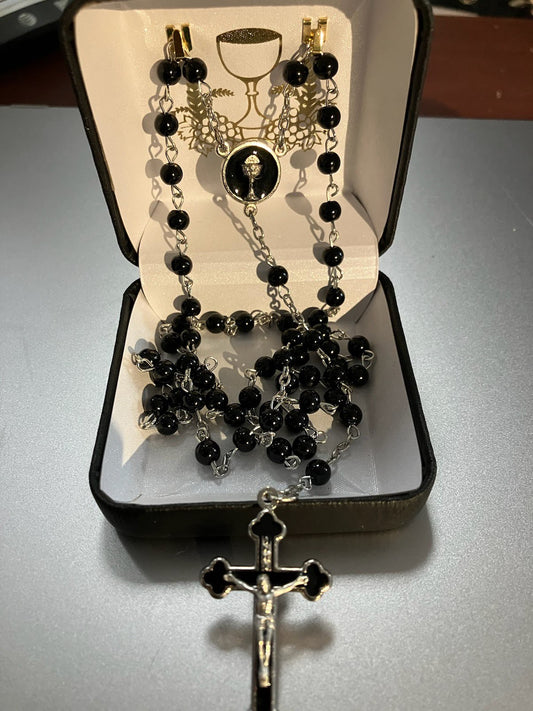 Communion Rosary with Enameled Center and Crucifix