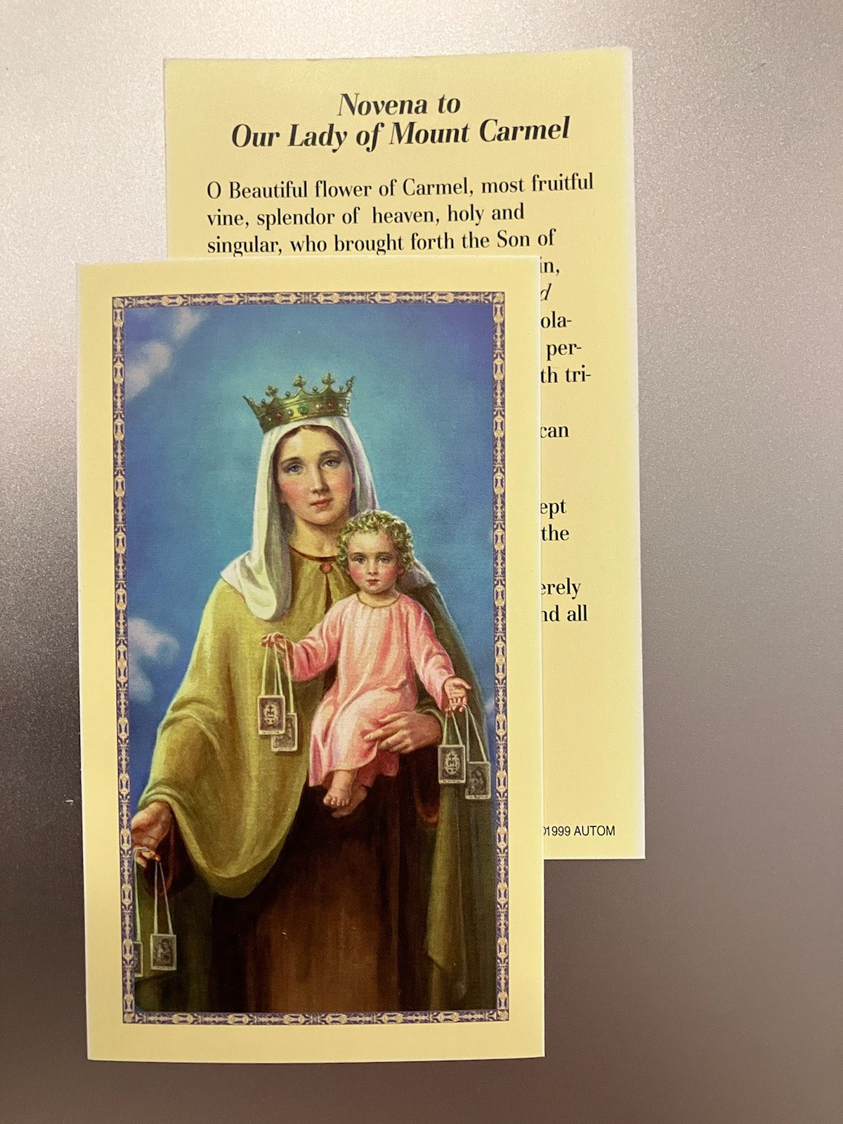 Novena to Our Lady of Mount Carmel Holy Card – St. Anthony's Catholic ...
