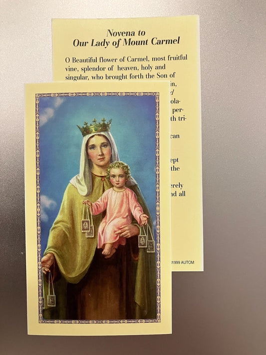 Novena to Our Lady of Mount Carmel Holy Card