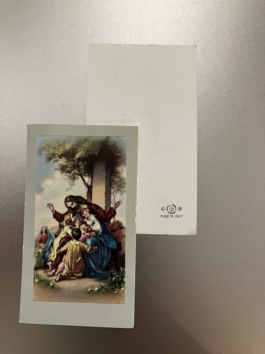 Jesus with Children Mini Holy Card