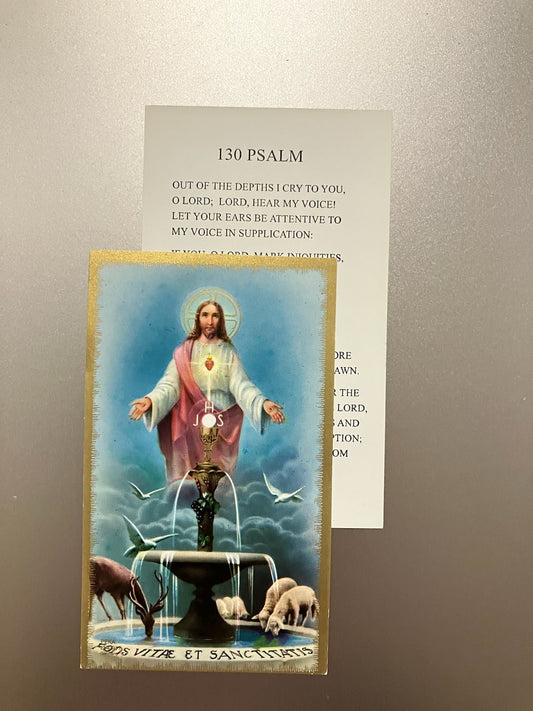 130 Psalm Holy Card