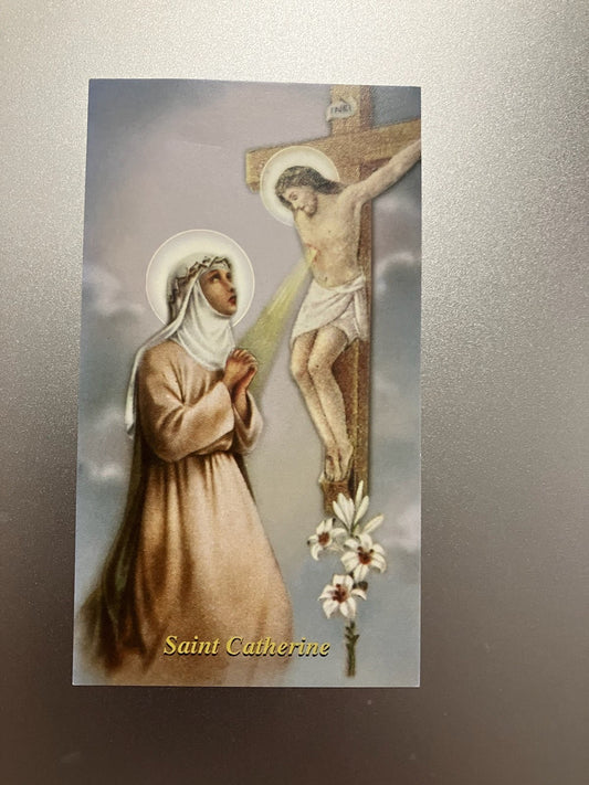 Saint Catherine Holy Card