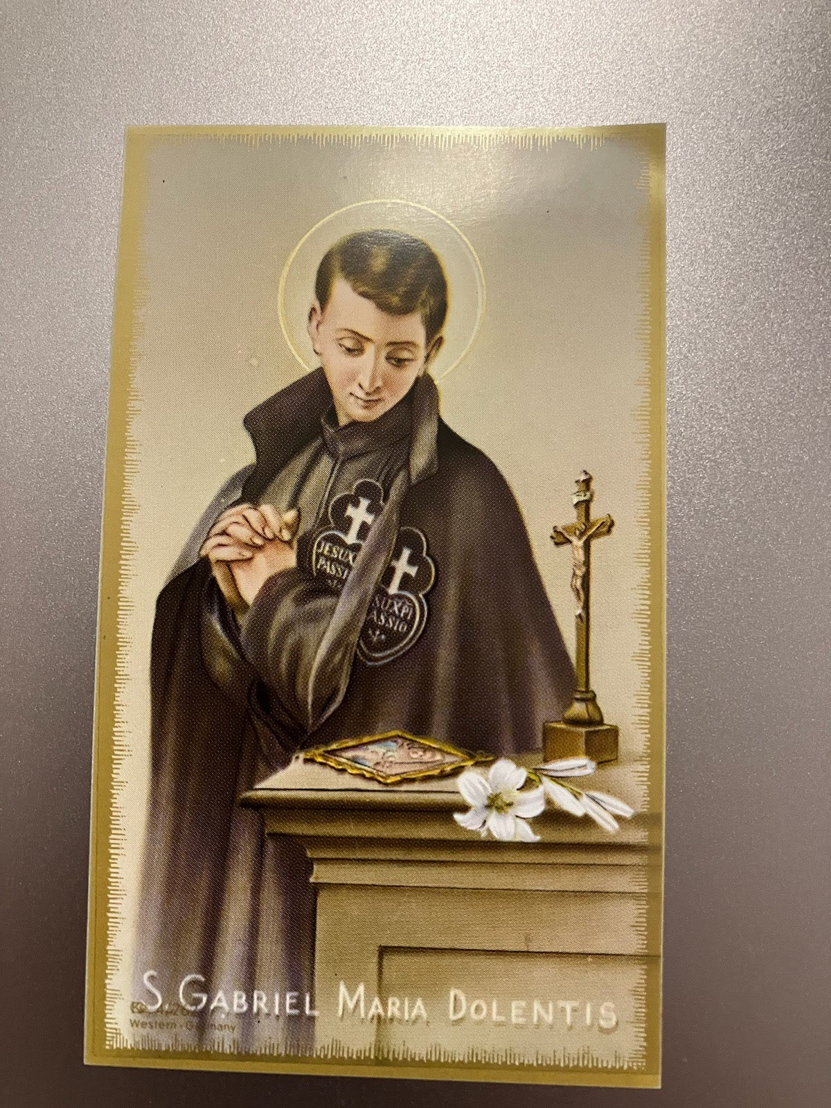 St. Gabriel Of Our Lady Of The Sorrows Holy Card - Limited Supply