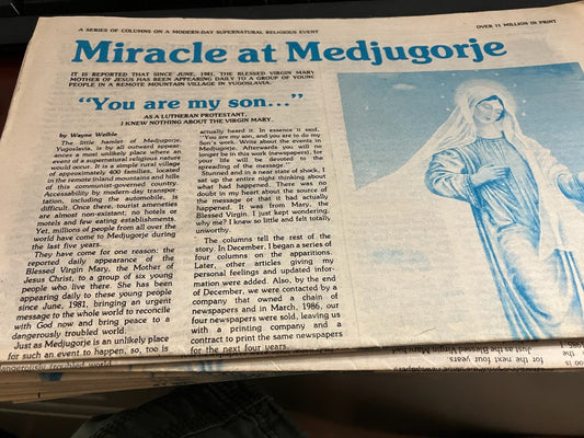 Miracle At Medjugorje Newspaper