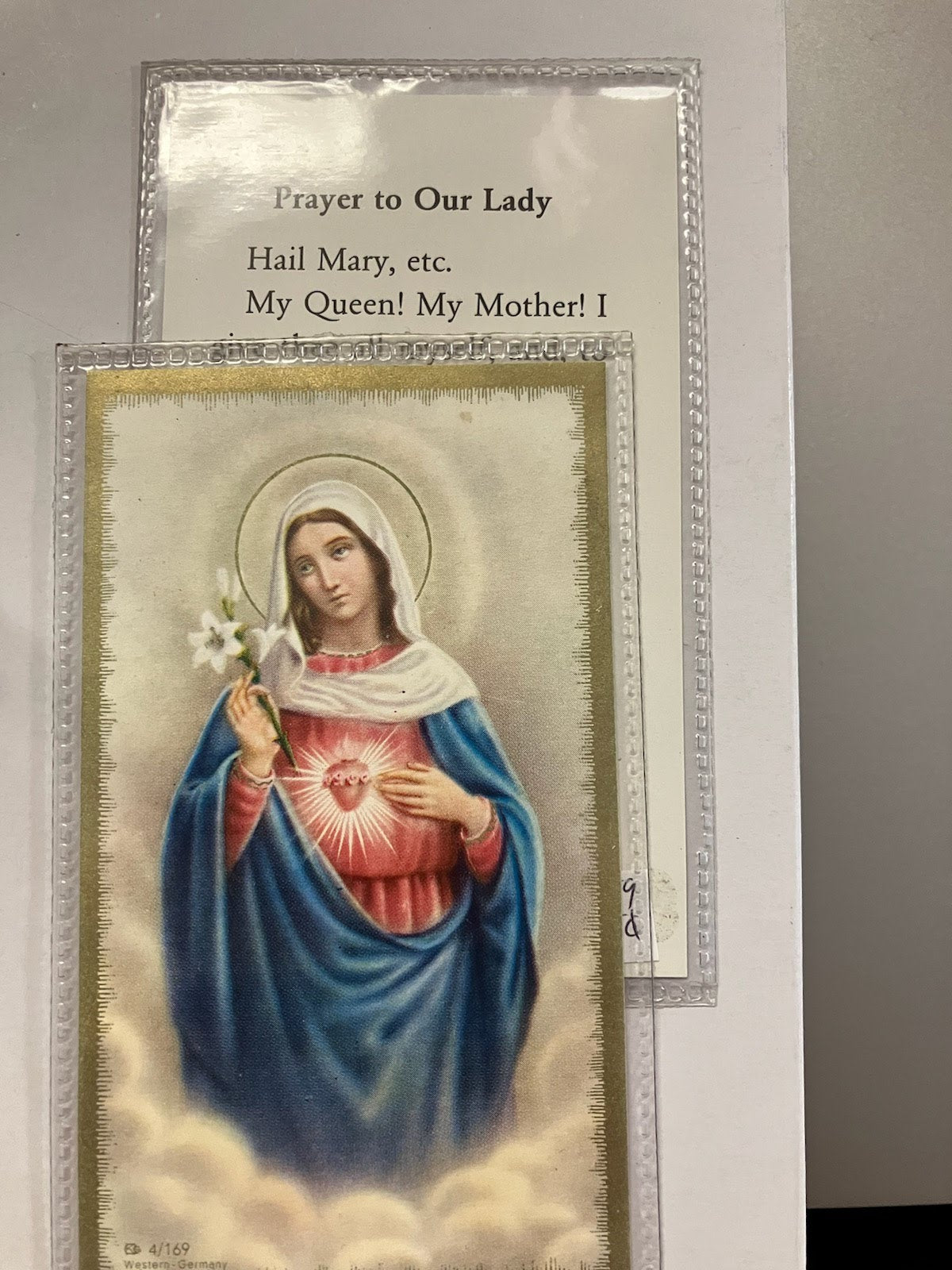 Immaculate Heart Of Mary - Prayer to Our Lady Holy Card