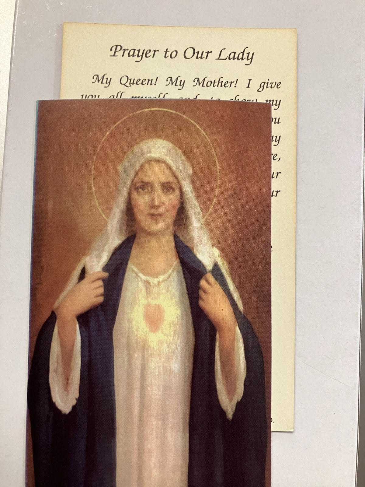 Immaculate Heart Of Mary - Prayer to Our Lady Holy Card