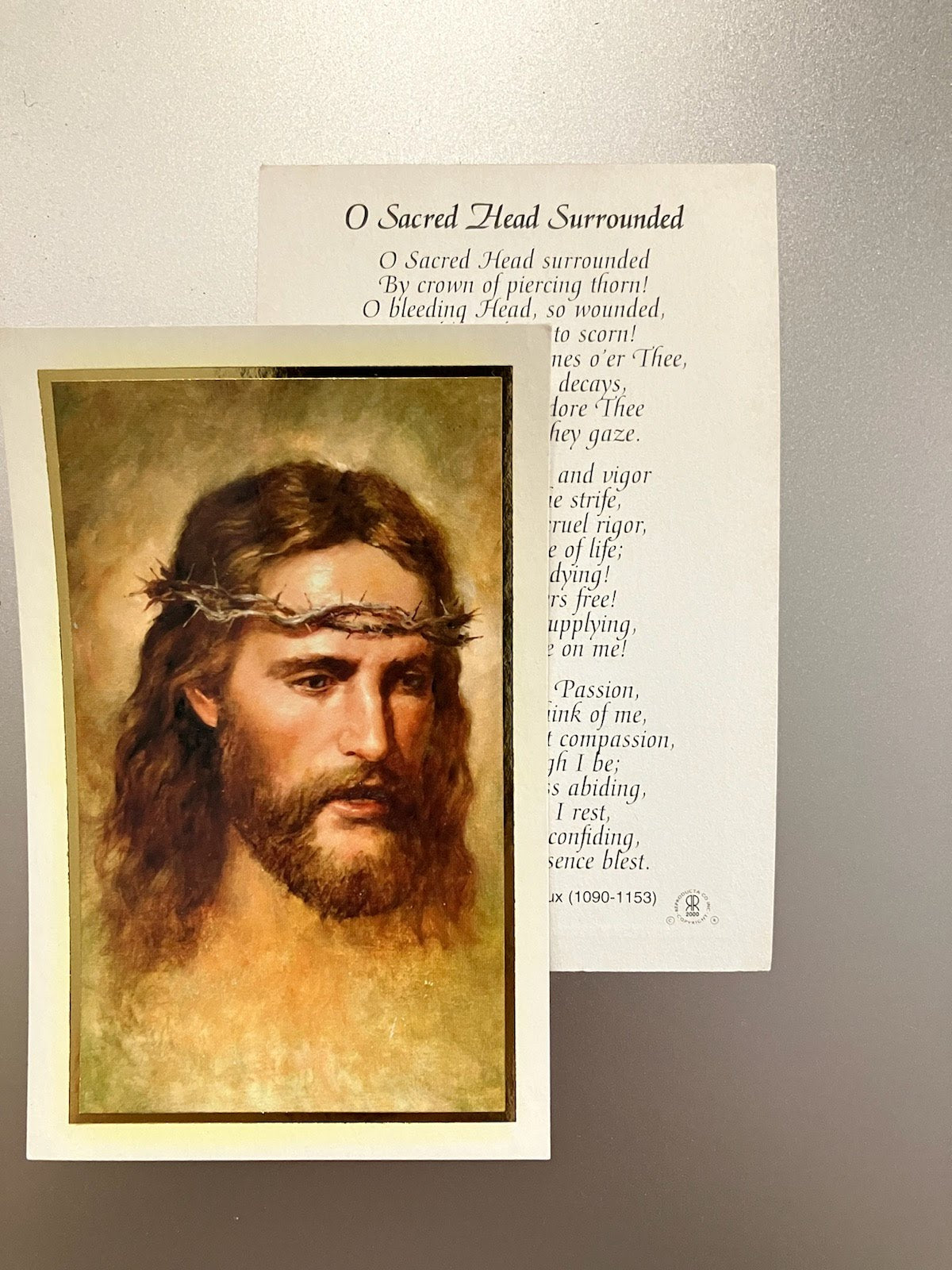 O Sacred Head Surrounded Holy Card