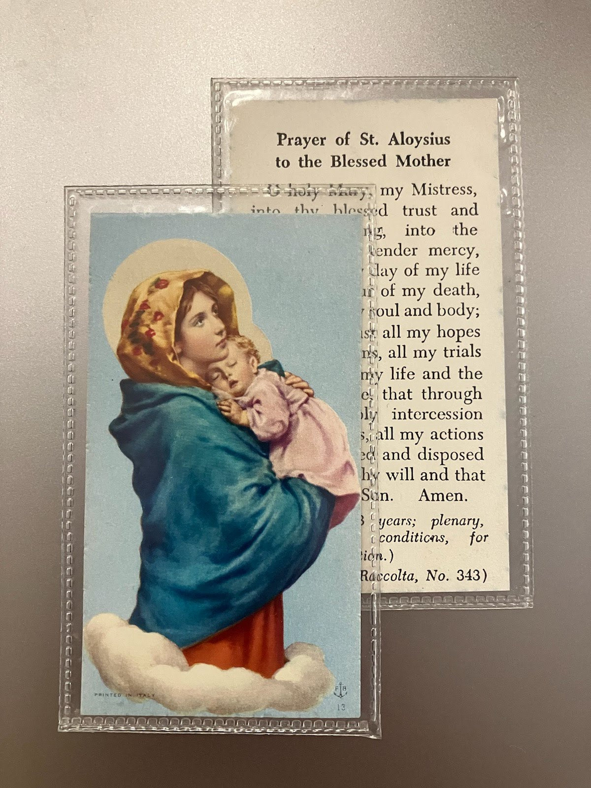 St. Aloysius Gonzaga Holy Card