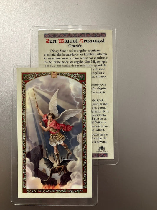 San Miguel Arcangel Oracion Estampita (Holy Card)