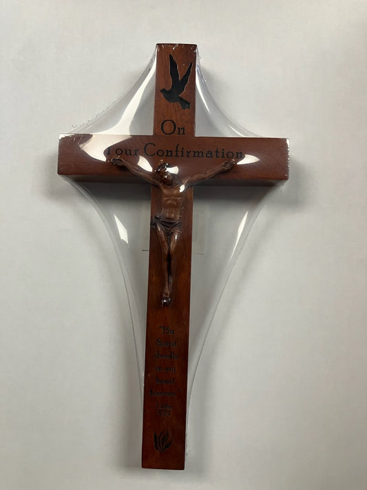 On Your Confirmation Crucifix with Holy Spirit Image