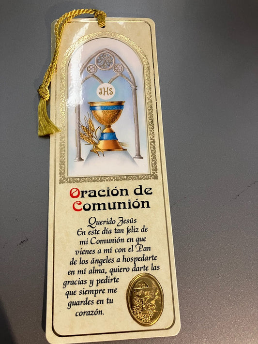 First Communion Bookmark with Gold Emblem