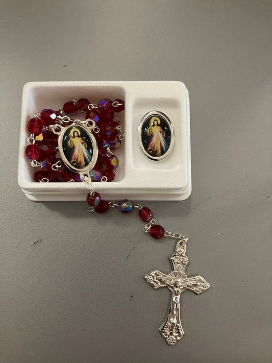 Divine Mercy Rosary with pin