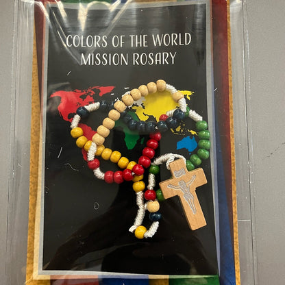 World Mission Rosary, Wood Bead with Explanation Card