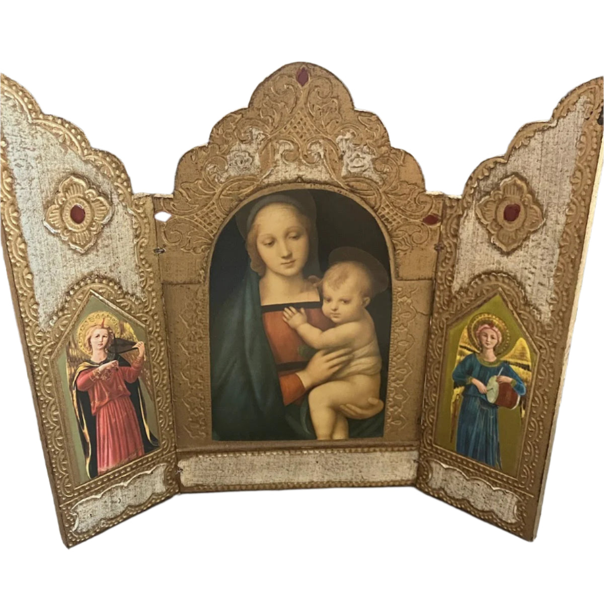 Preowned Madonna and Child with Angels Triptych