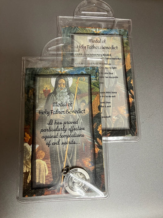 St. Benedict Medal and Card in Plastic Carrying Case