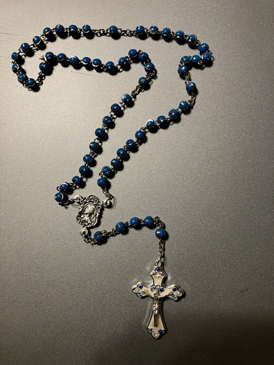 Blue Miraculous Medal Rosary