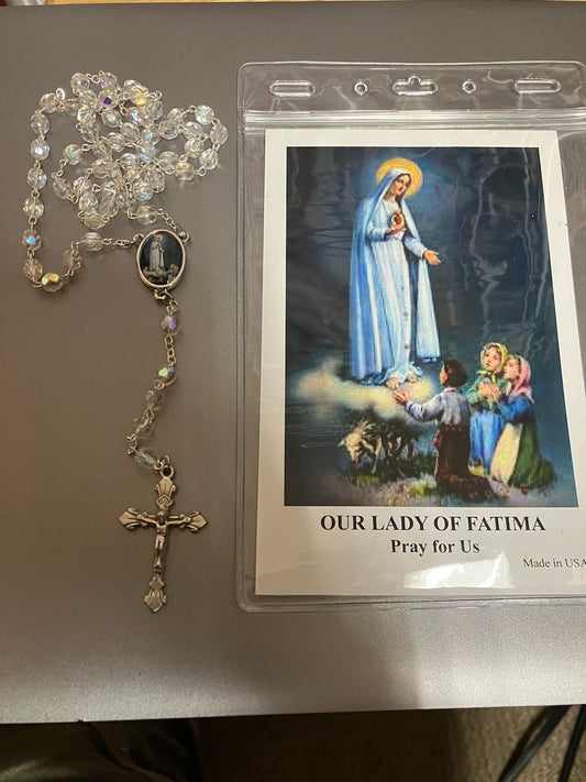 Our Lady of Fatima Rosary with Photo Center
