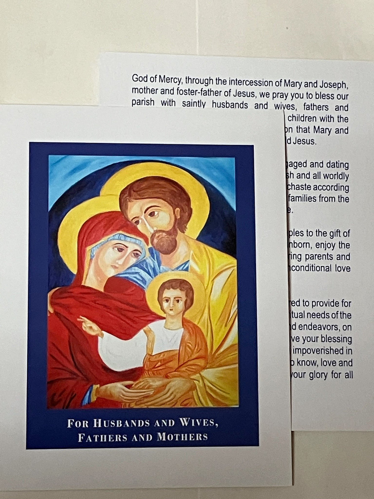 Holy Family Prayer for Spouses and Parents