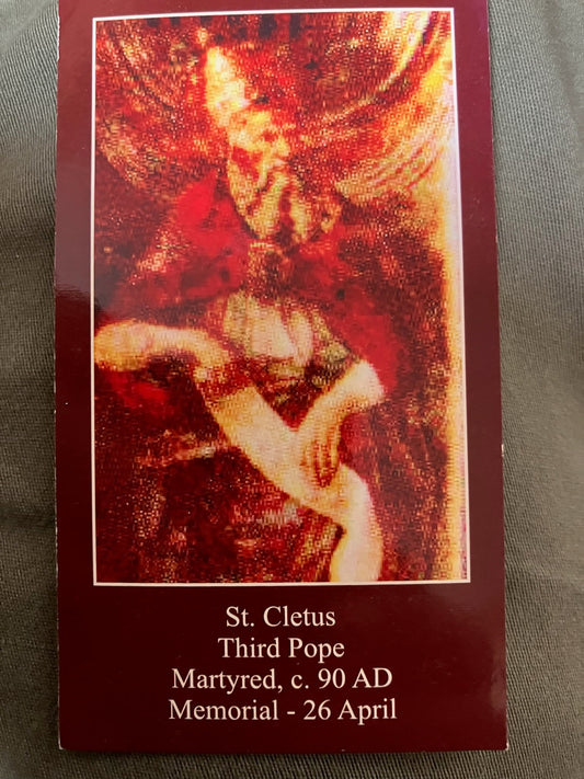 St. Cletus Holy Card