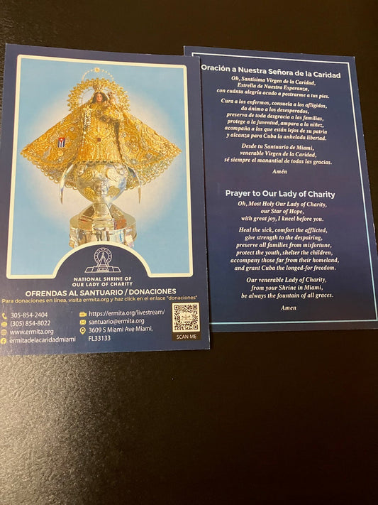Oracion a Nuestra Senora de la Caridad Prayer Card
