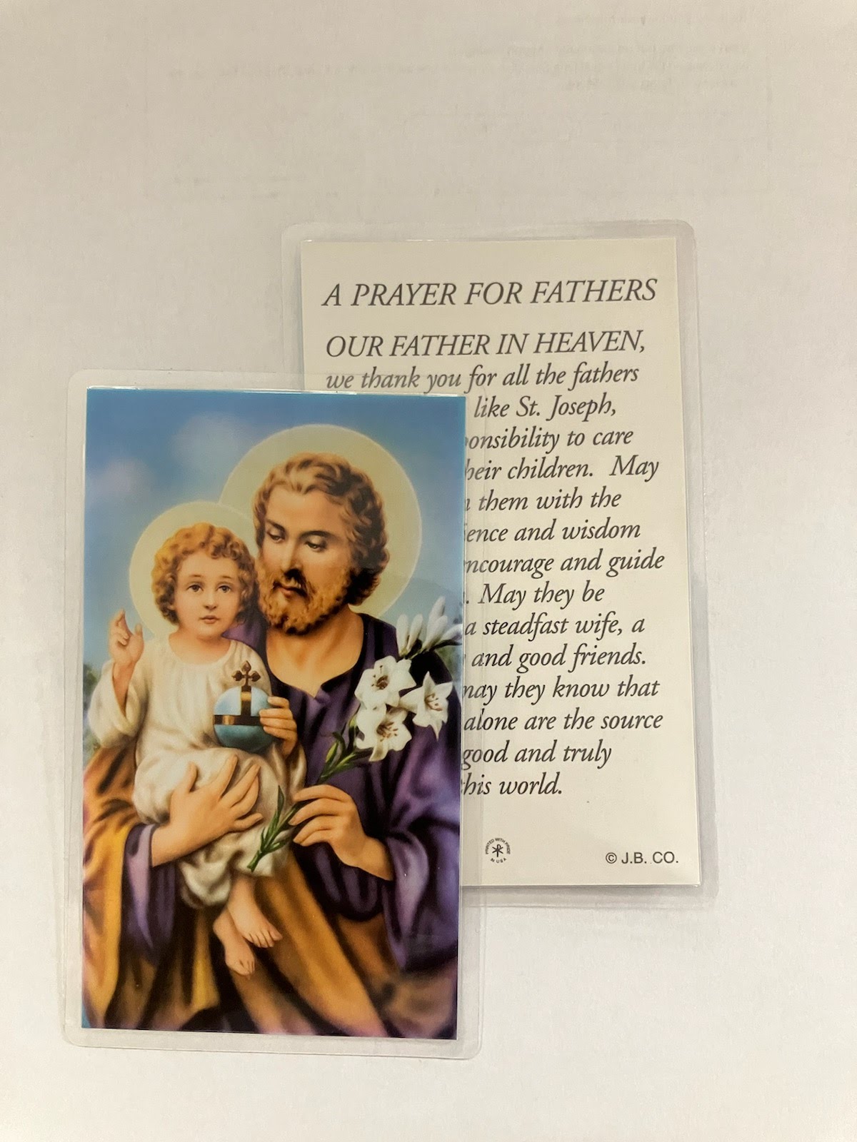 Prayer for Fathers Holy Card