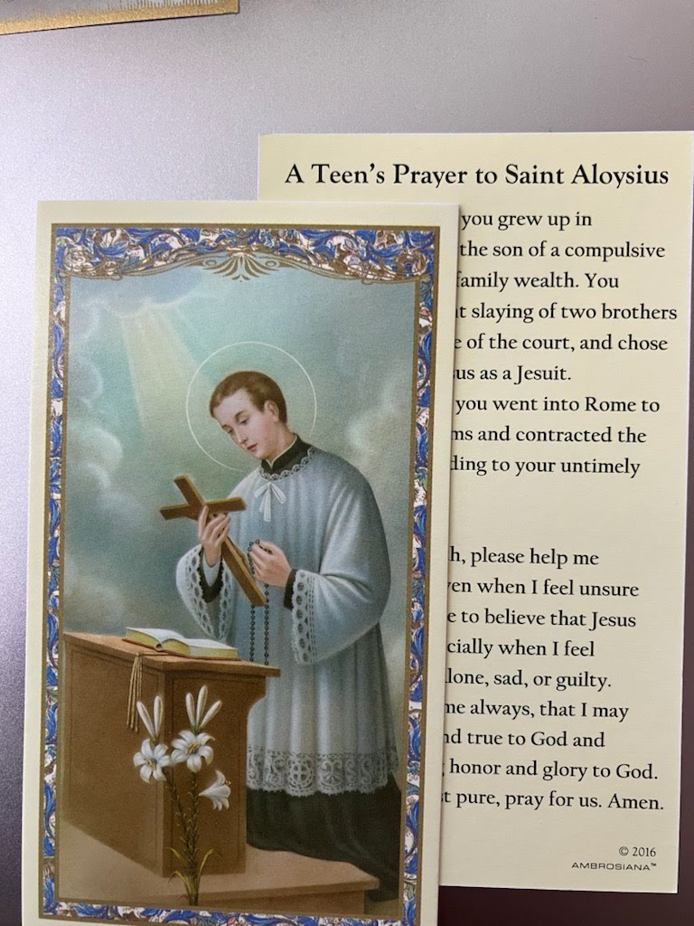 St. Aloysius Gonzaga Holy Card