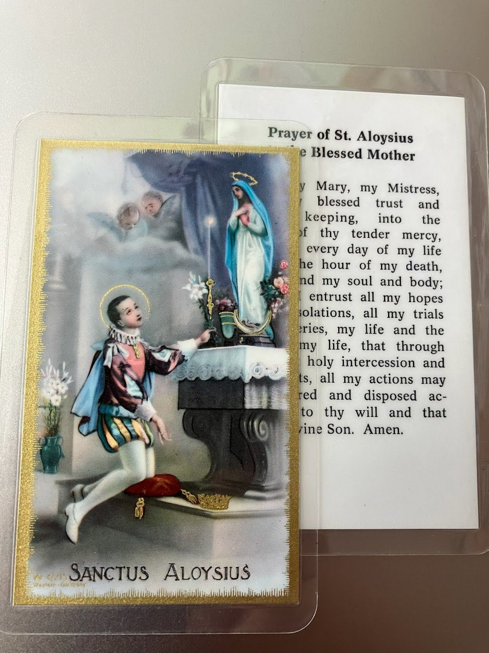 St. Aloysius Gonzaga Holy Card