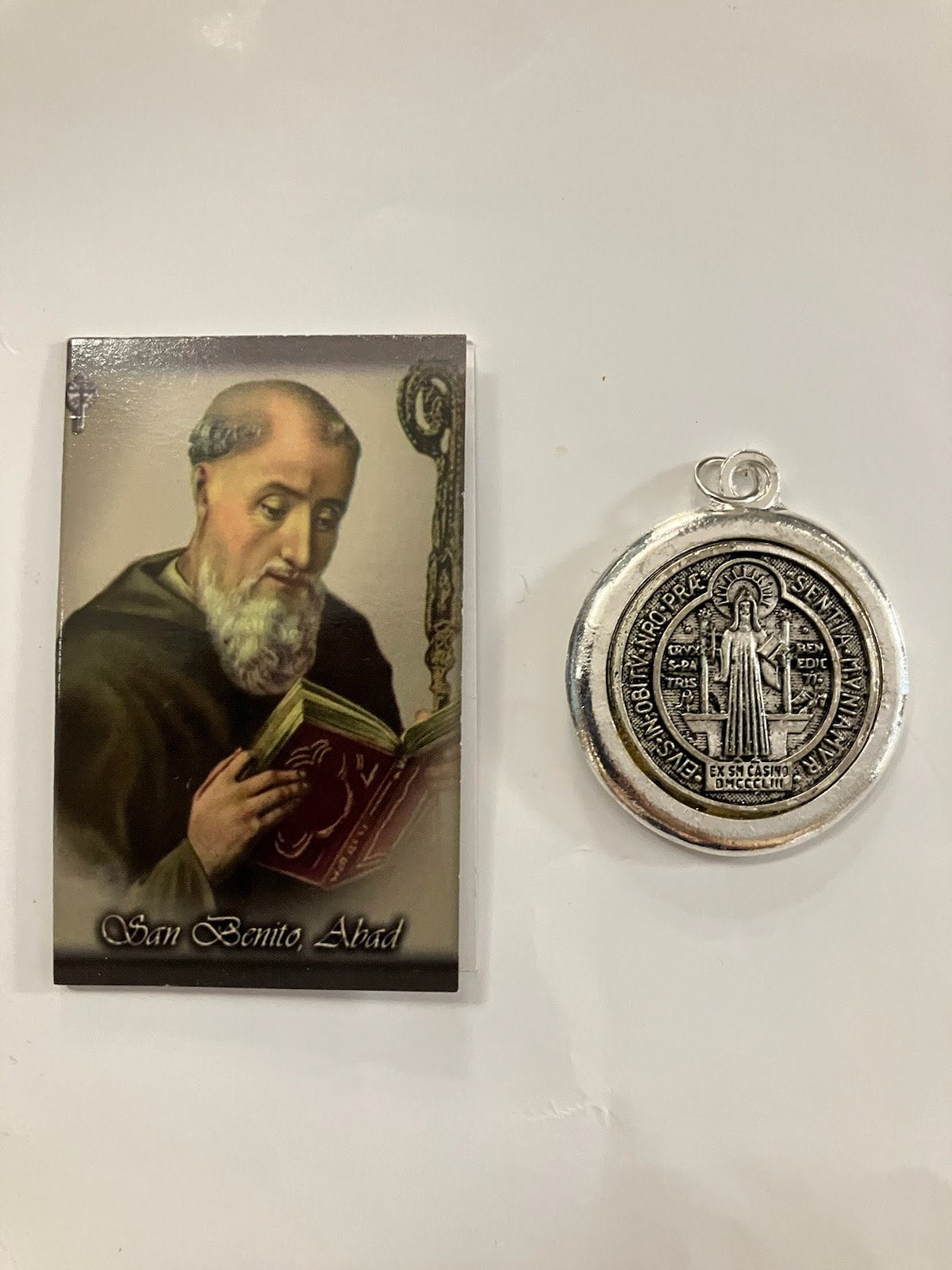 Large St. Benedict Medal in Silver Tone or Two Tone