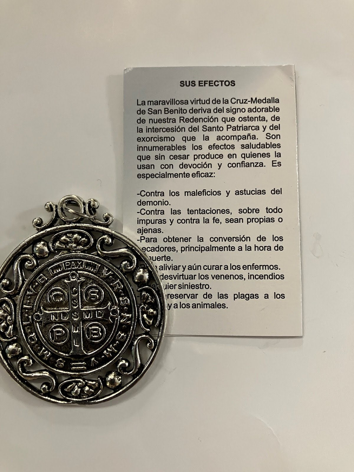 Large St. Benedict Medal in Bronze or Silver Tone with Decorative Edge