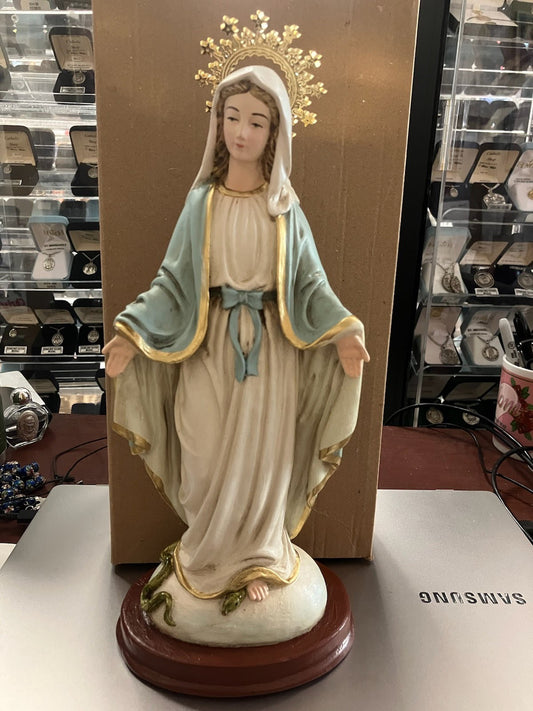 Our Lady Of Grace Statue With Gold Halo