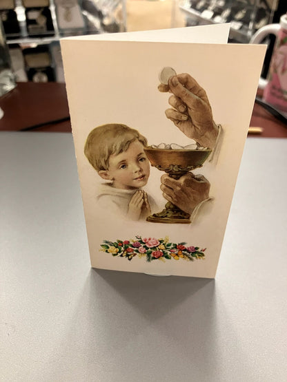 First Communion Remembrance Card or Folder for Boy