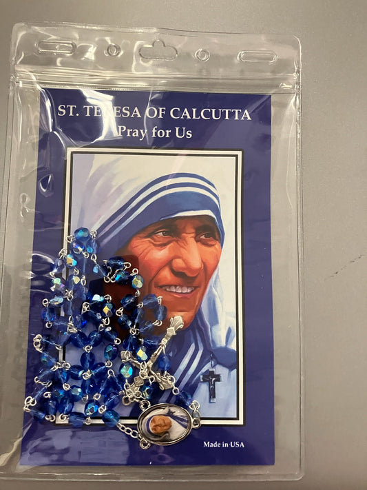 Mother Teresa Rosary with Photo Center