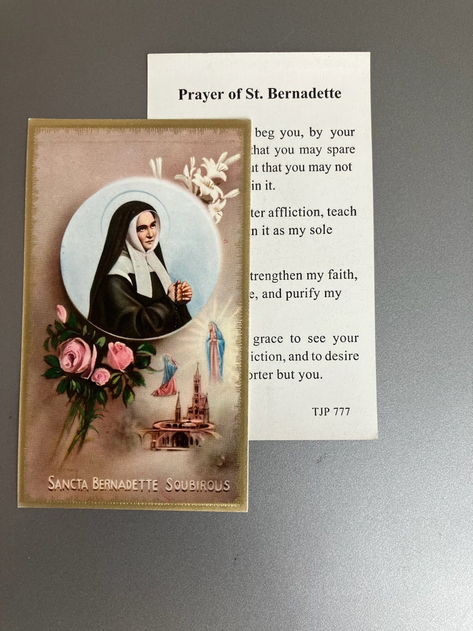 St. Bernadette Holy Card