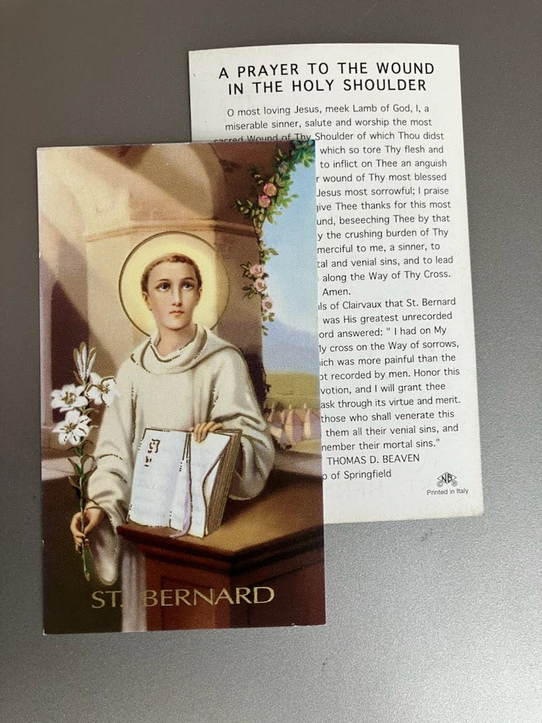 St. Bernard, A Prayer to the Wound in the Holy Shoulder Holy Card (Limited)