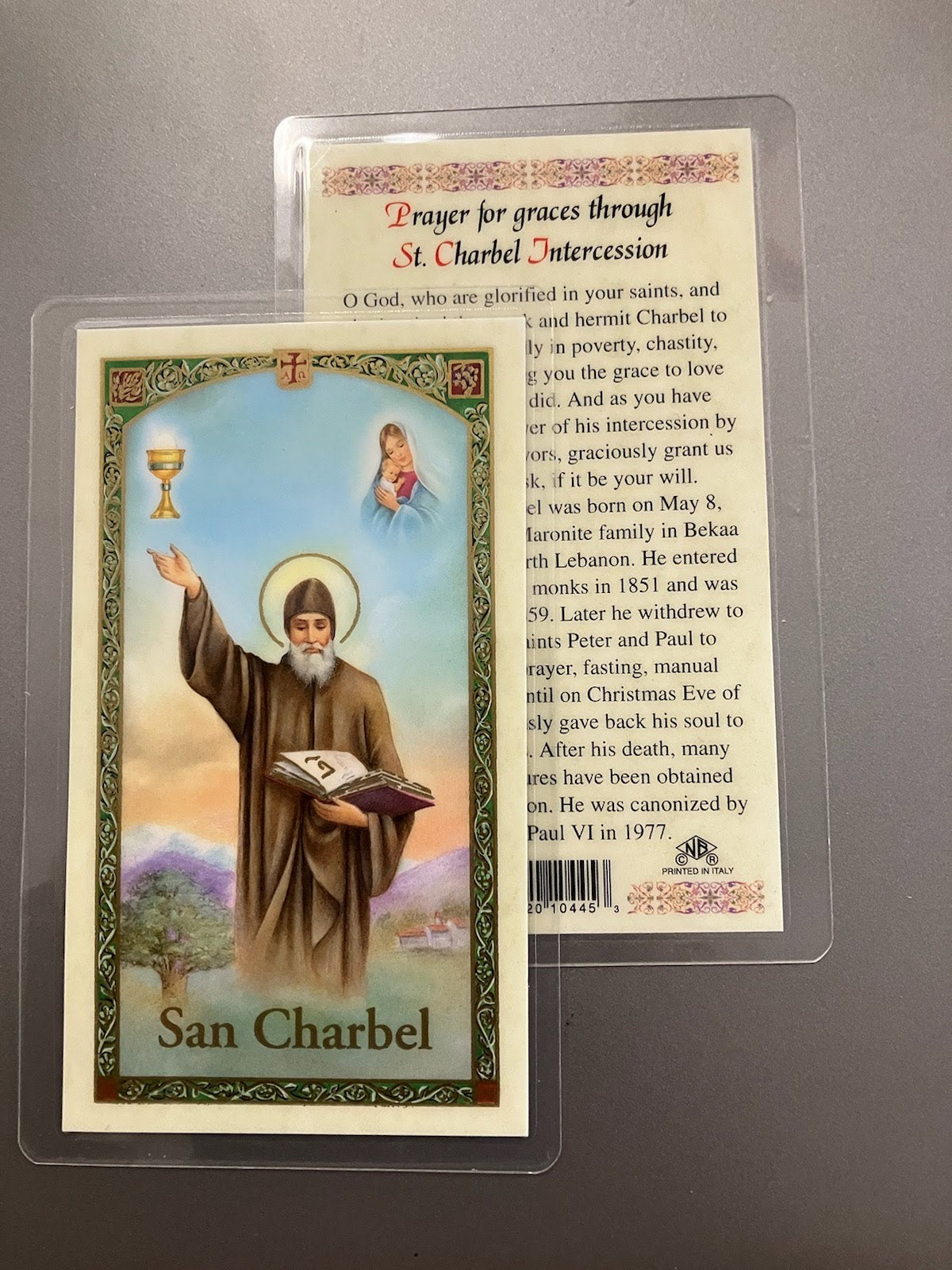 St. Charbel Holy Card