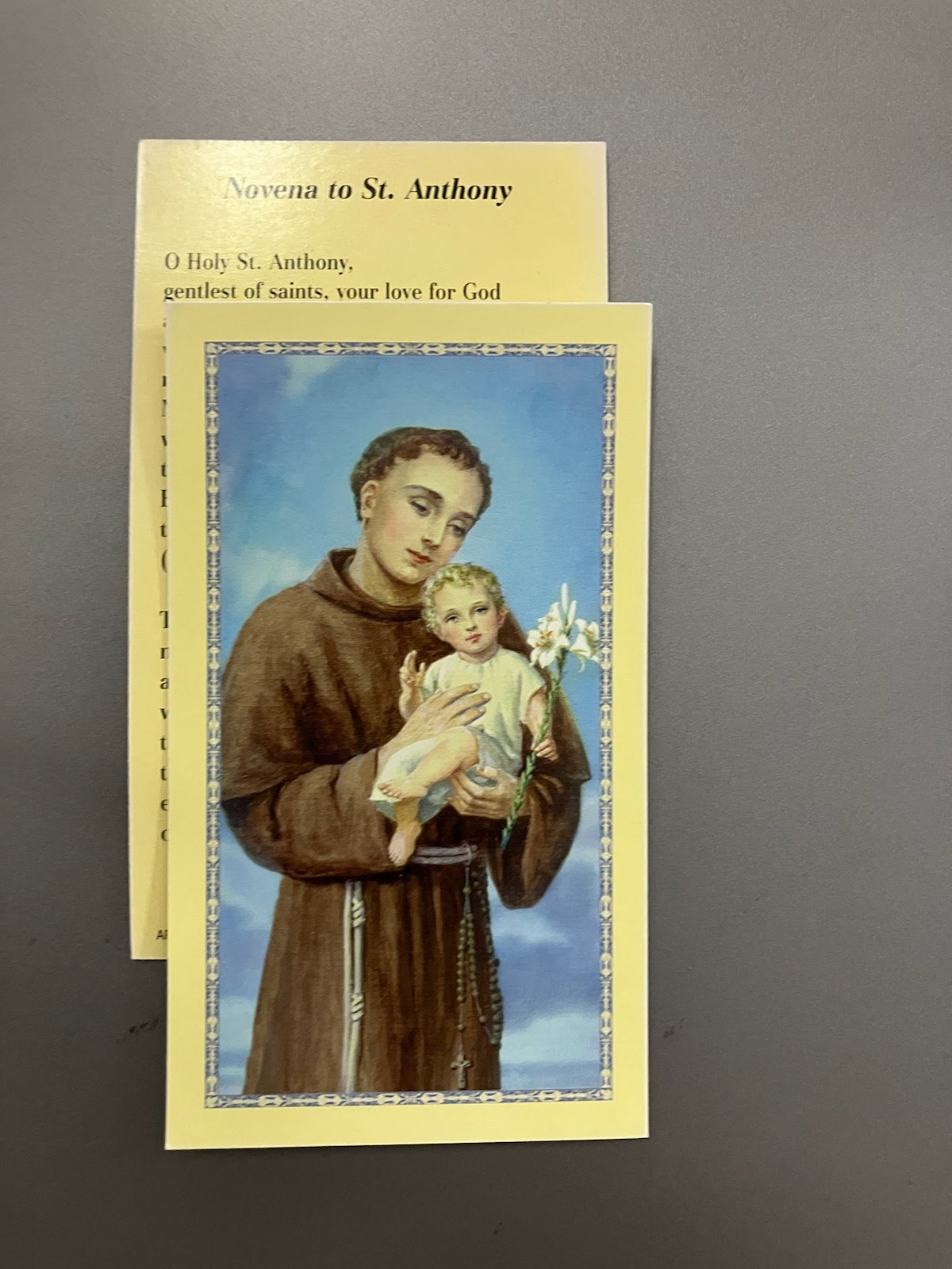 St. Anthony of Padua Holy Card
