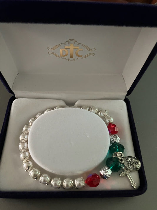 Imitation Pearl Christmas Bracelet